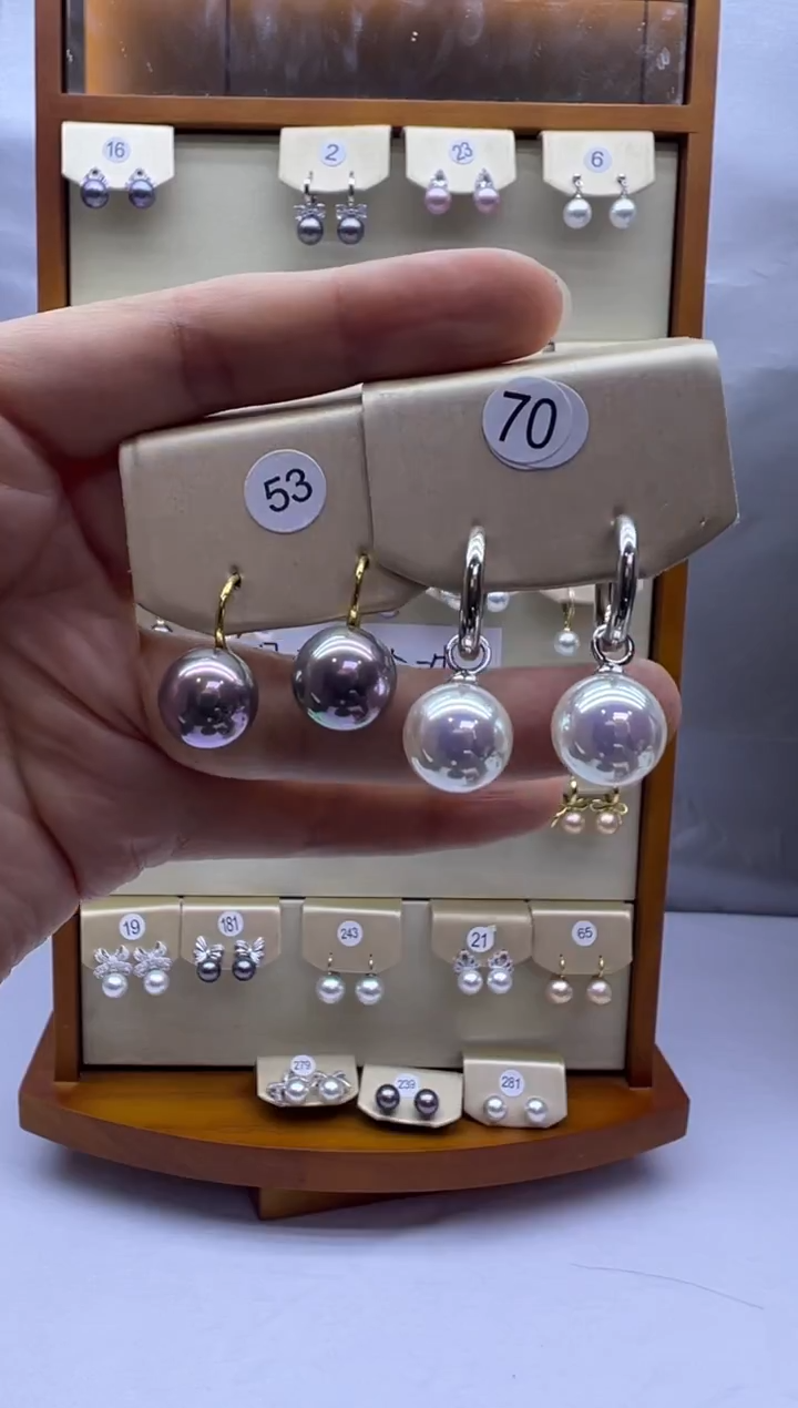 未镶嵌耳饰淡水珍珠53+70