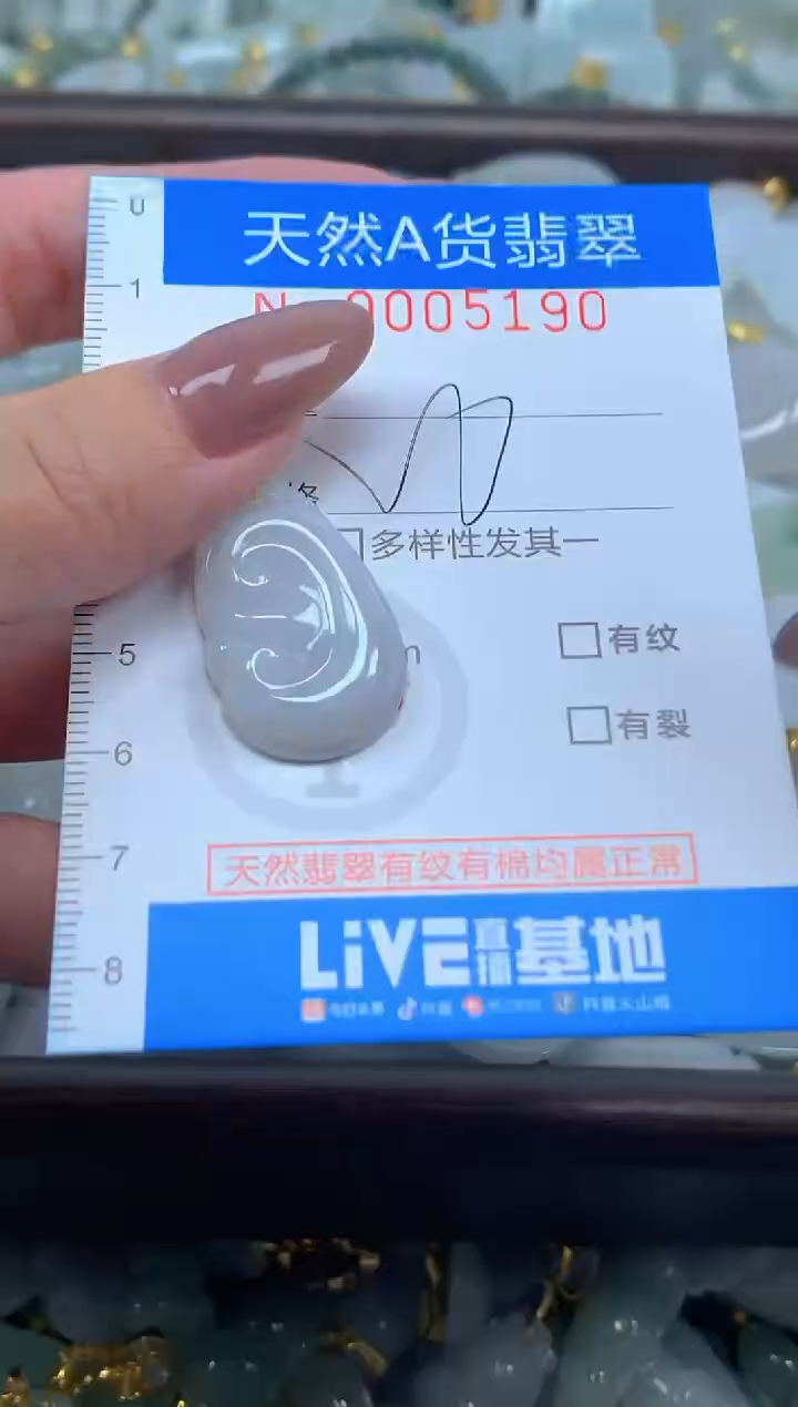 颈饰未镶嵌翡翠净货挂件-5190