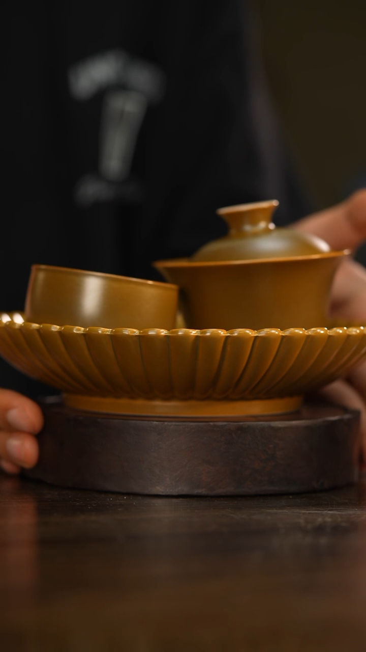 34柴房陶瓷柴烧茶叶末盖碗套组