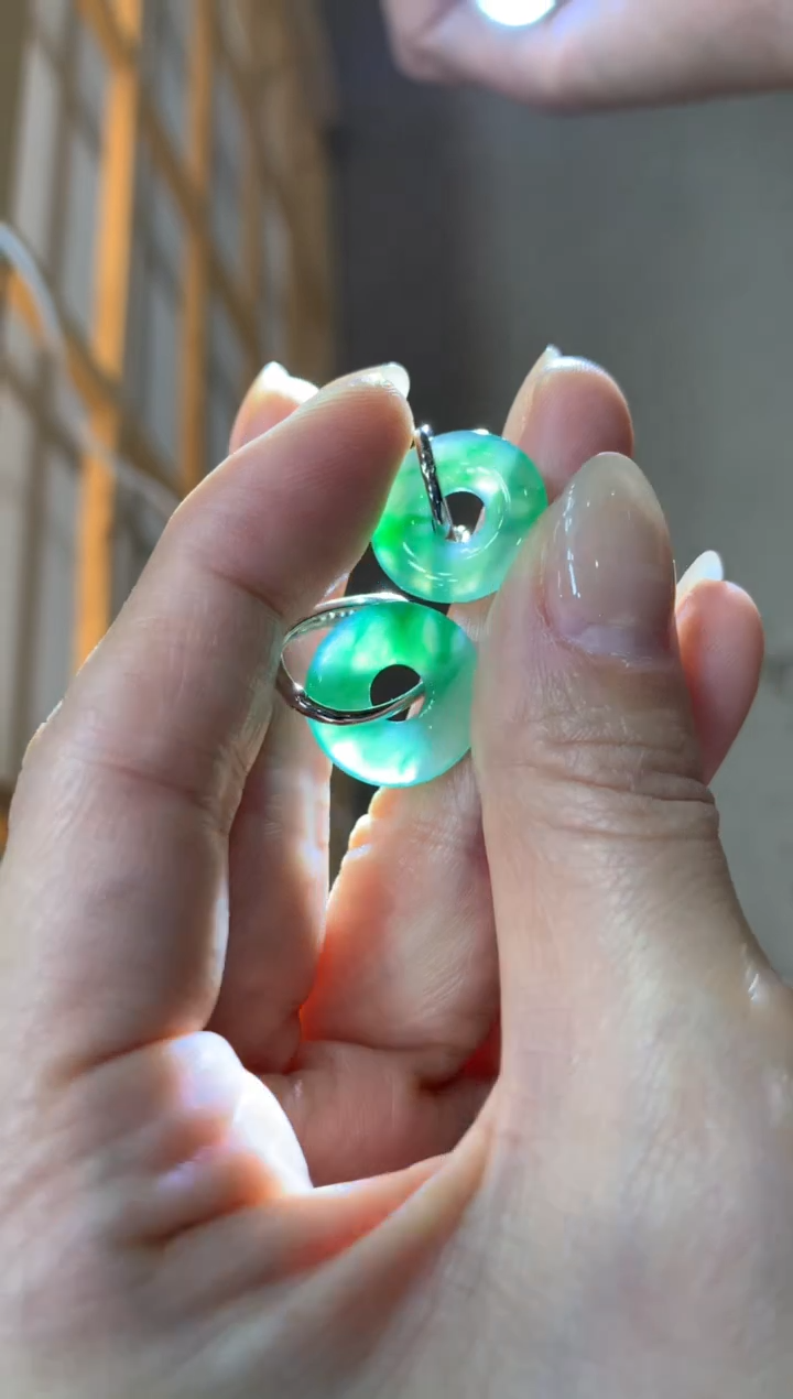 【闪购商品】翡翠耳饰18K金镶嵌|不退不换