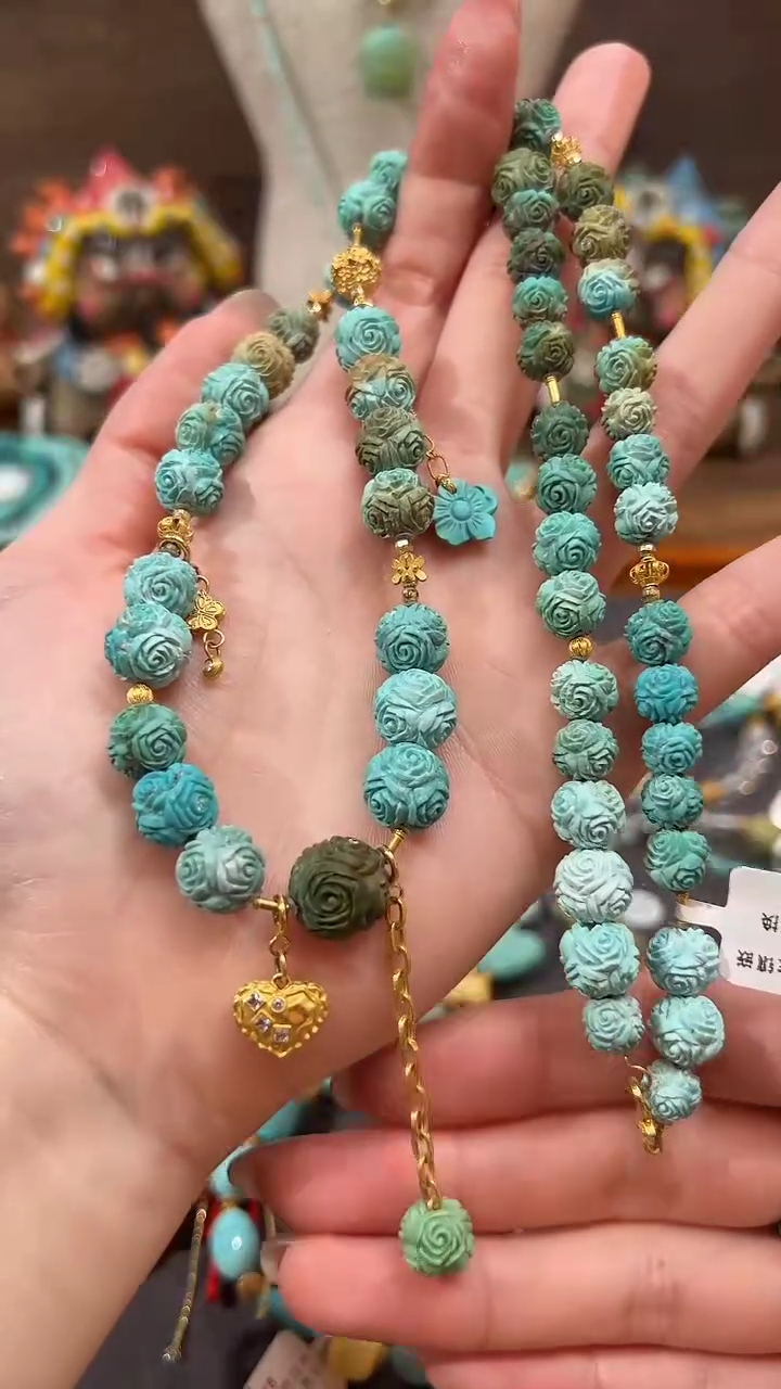 【闪购商品】绿松石颈饰18K金镶嵌绿松石项链