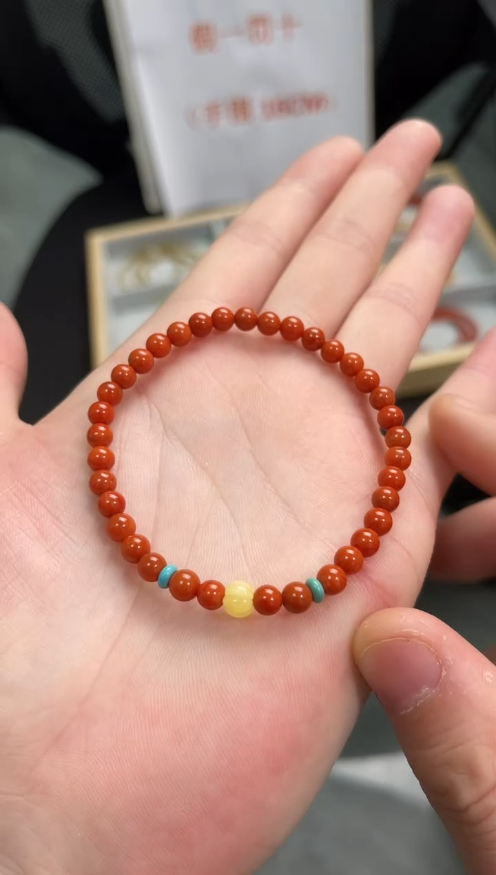 【闪购商品】南红玛瑙手串未镶嵌南红单圈QF-A280（多样性发一）