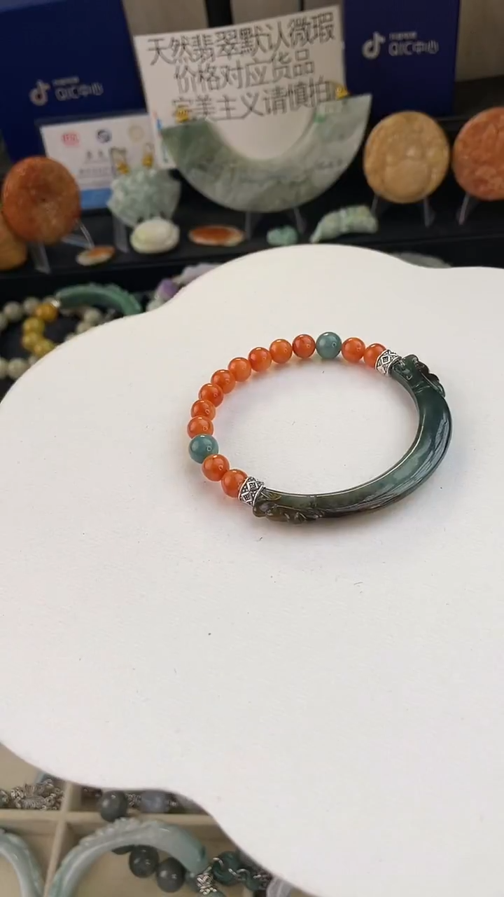 未镶嵌手链翡翠手工定制默认微瑕播介绍为准