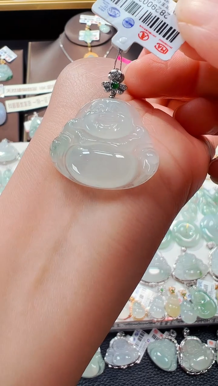 【闪购商品】翡翠吊坠(不含链)18K金镶嵌佛公吊坠35A