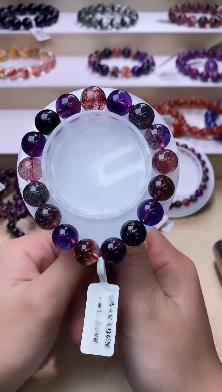 【闪购商品】水晶手链未镶嵌黑加仑超七单圈12m+