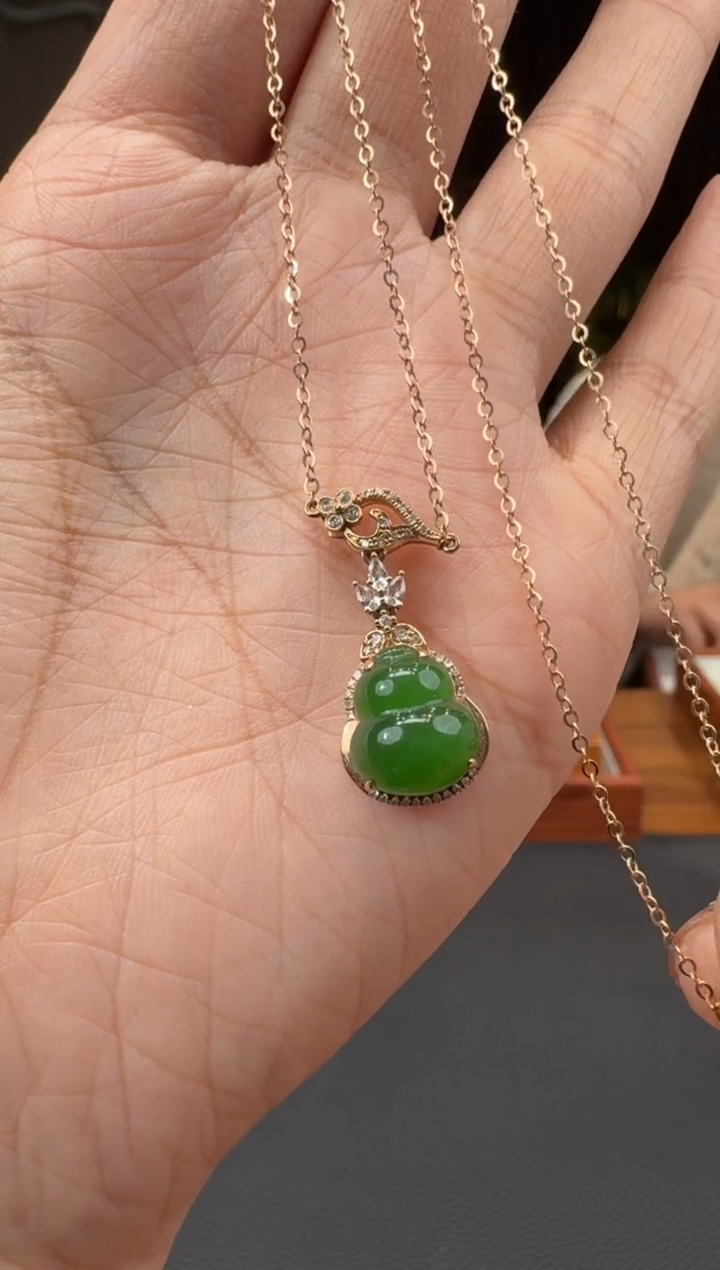 【闪购商品】和田玉16918K金镶嵌1.23赵玉