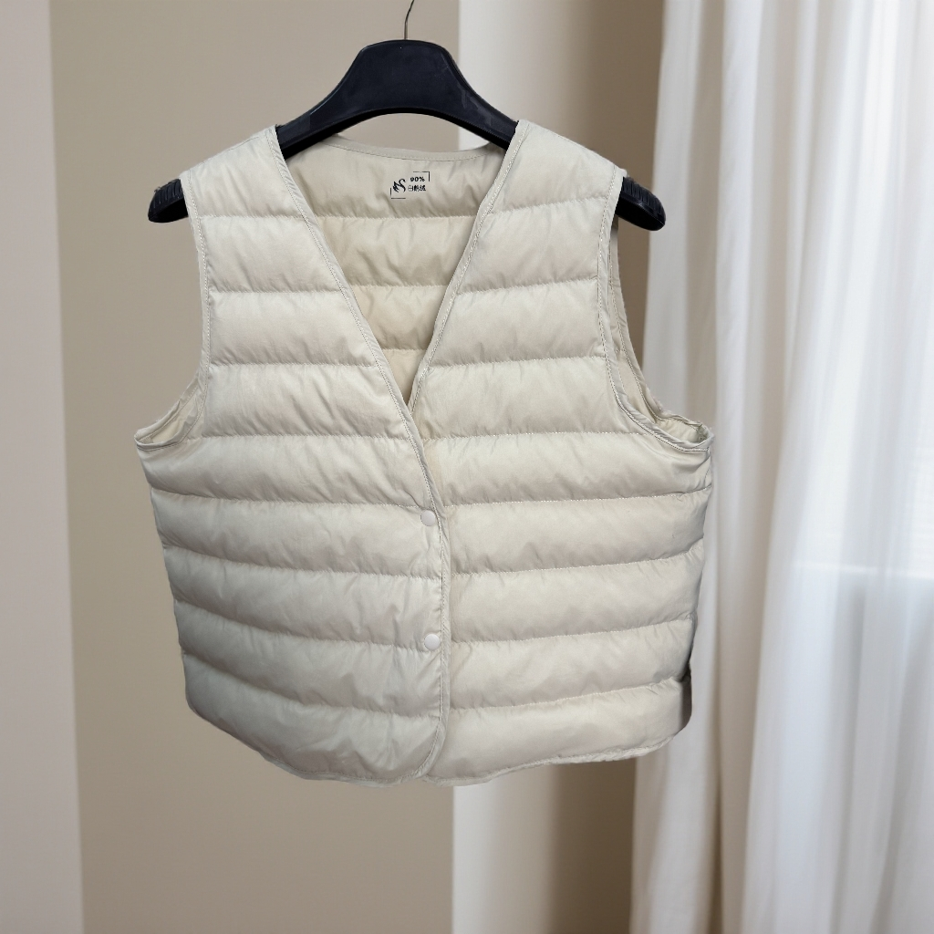 保暖V领马夹法式修身秋冬女马甲休闲百搭修身马甲