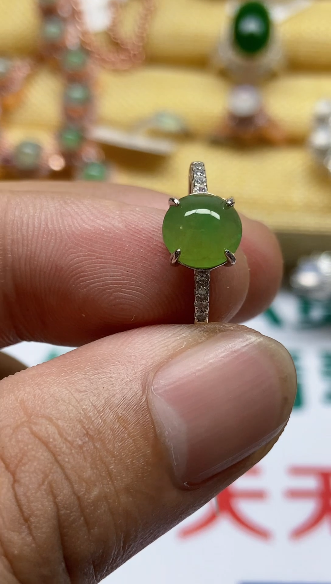 【闪购商品】翡翠戒指银S925镶嵌0000