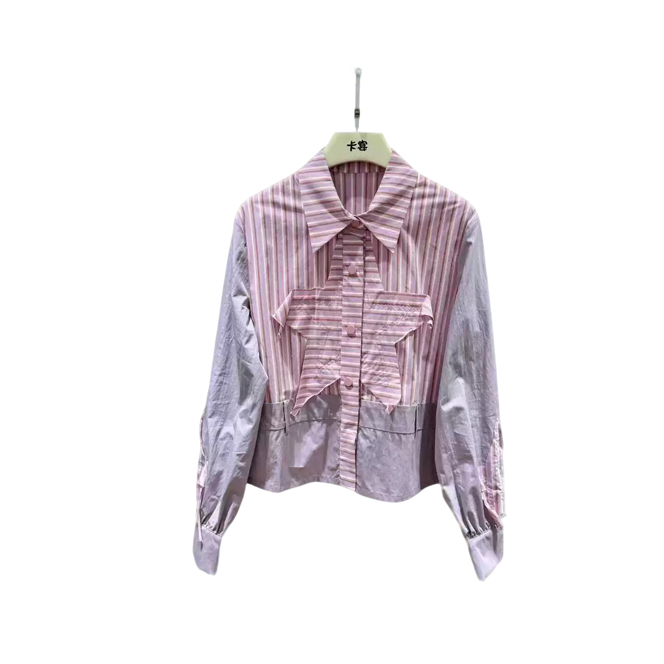 南油小众设计师新品条纹五角星衬衫