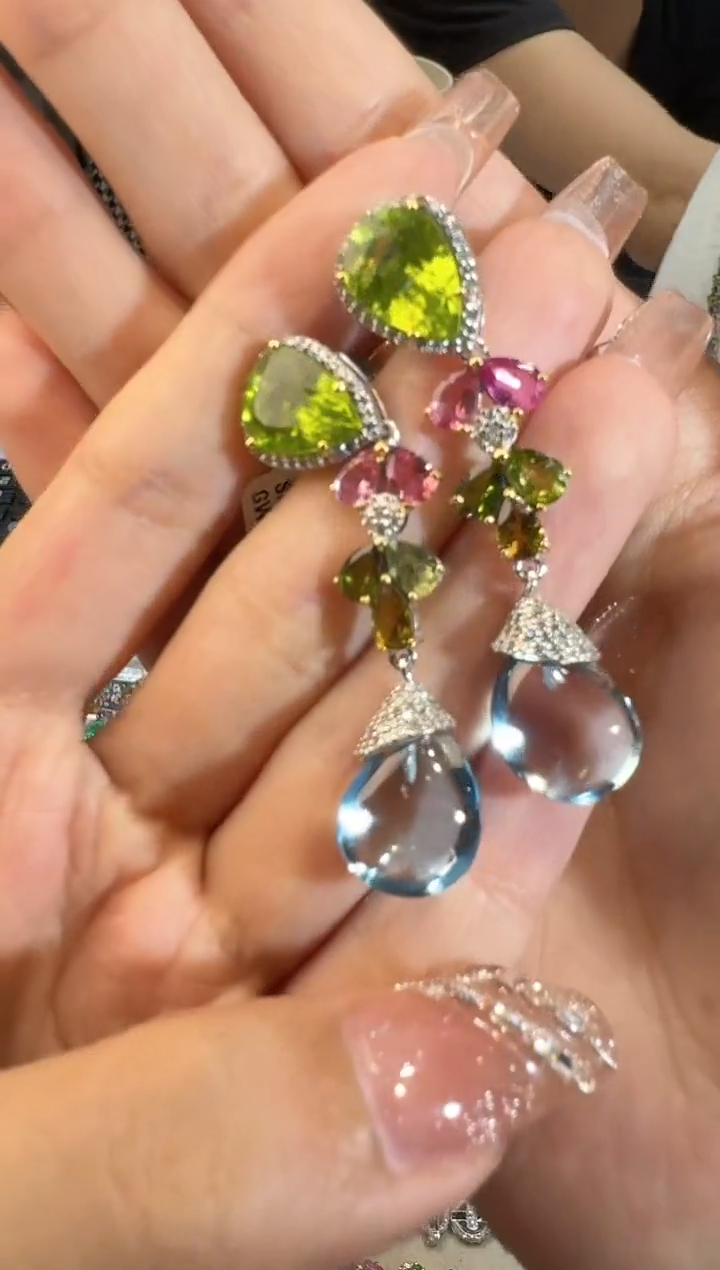 【闪购商品】定制托帕石耳饰未镶嵌耳饰