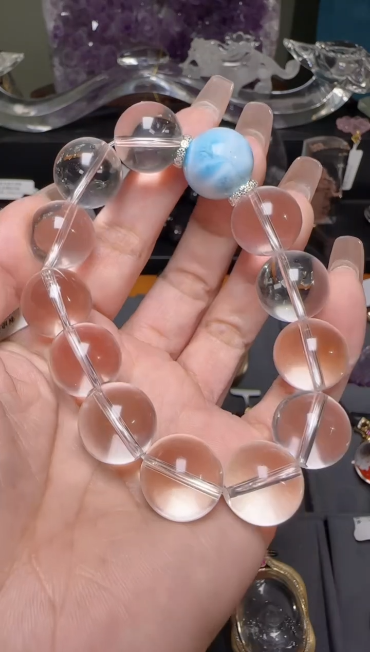 【闪购商品】水晶手串未镶嵌白水晶海洋之心手串 Z24427成成