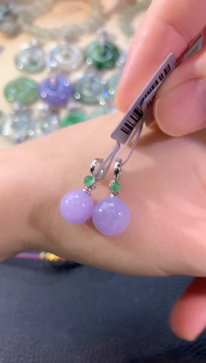 吊坠(不含链)18K金镶嵌翡翠冬日珠宝多样性发货一件E36紫货有色差