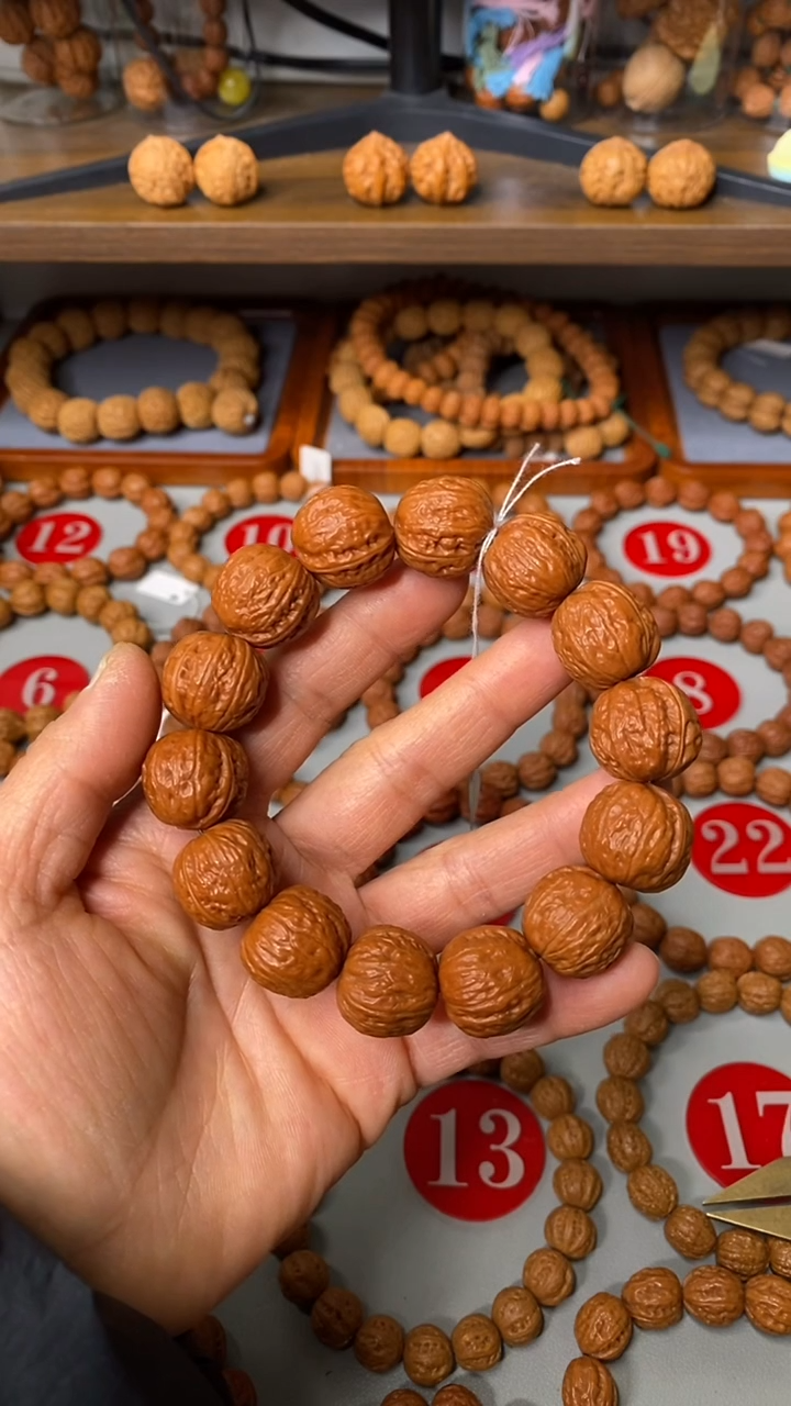 文玩核桃手串橘皮顺纹矮桩小方墩18mm