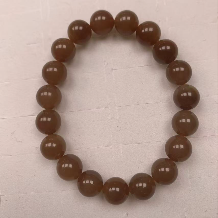 新疆天然和田玉手串天然玉石且末料糖玉男女款10mm手链精美时尚