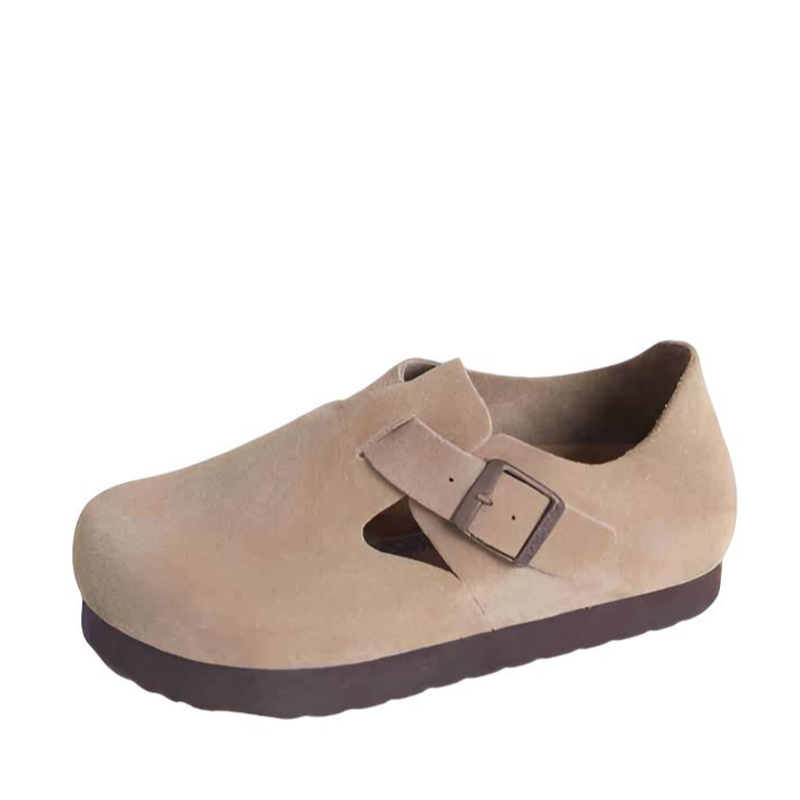 勃肯鞋厚底单鞋25秋冬季新款休闲一脚蹬两穿真皮增高情侣博肯鞋女