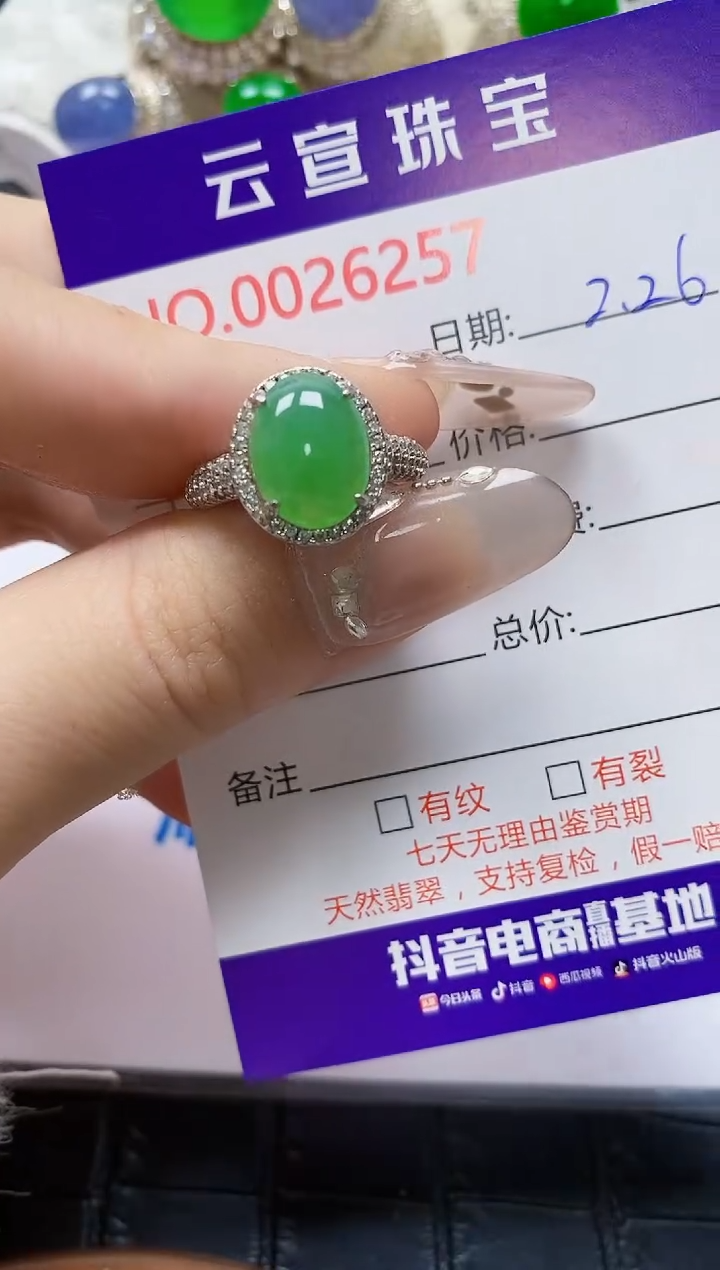 【闪购商品】翡翠戒指银S925镶嵌/6257