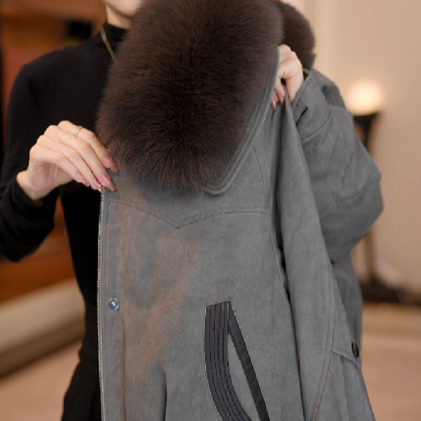 安然-2025新款洋气大毛领羽绒服W55Q42098