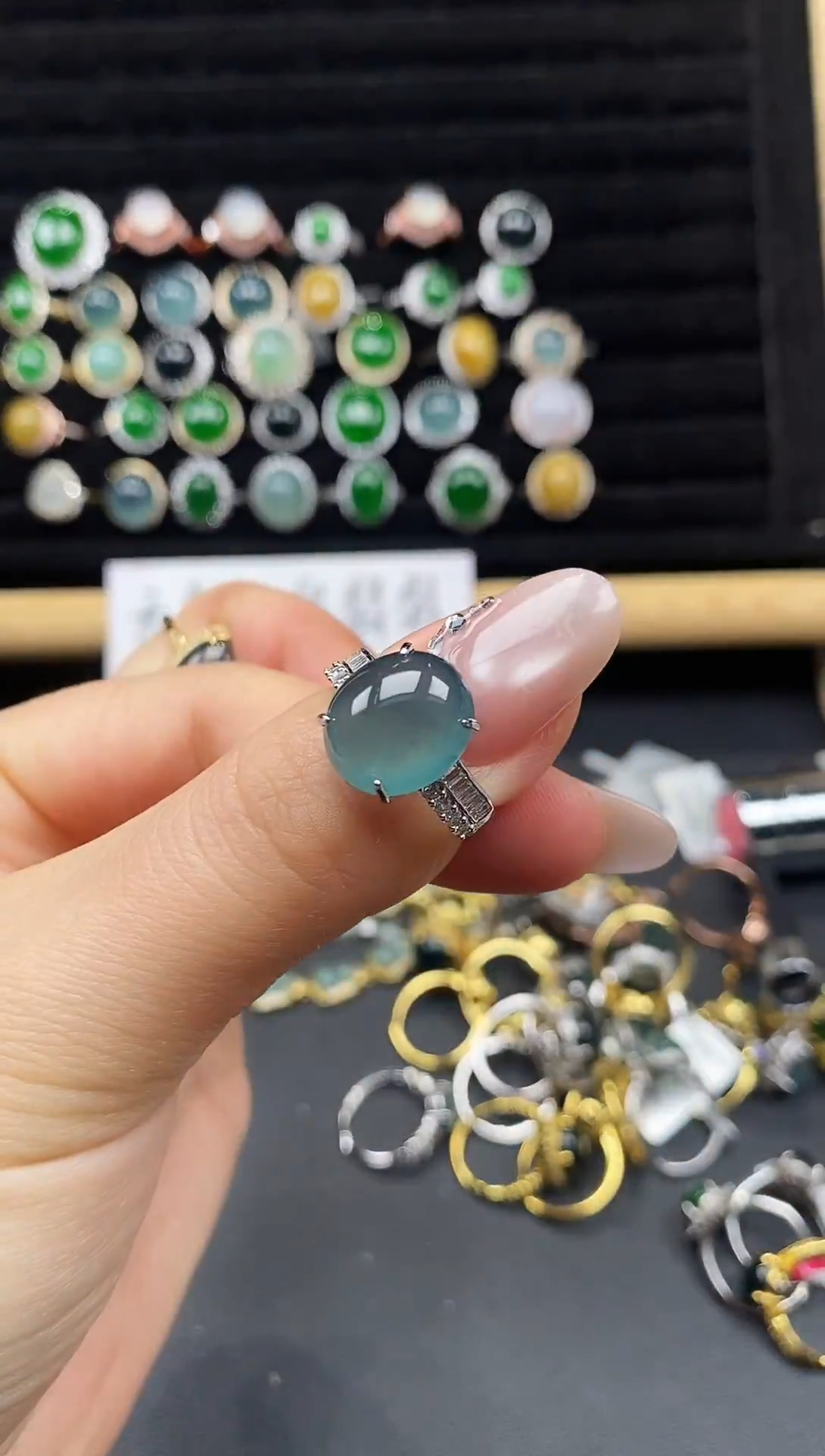 银S925镶嵌戒指翡翠111