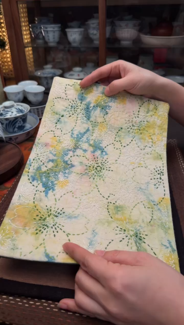 【闪购商品】织绣Cici手作老布植物染柿染杯垫289