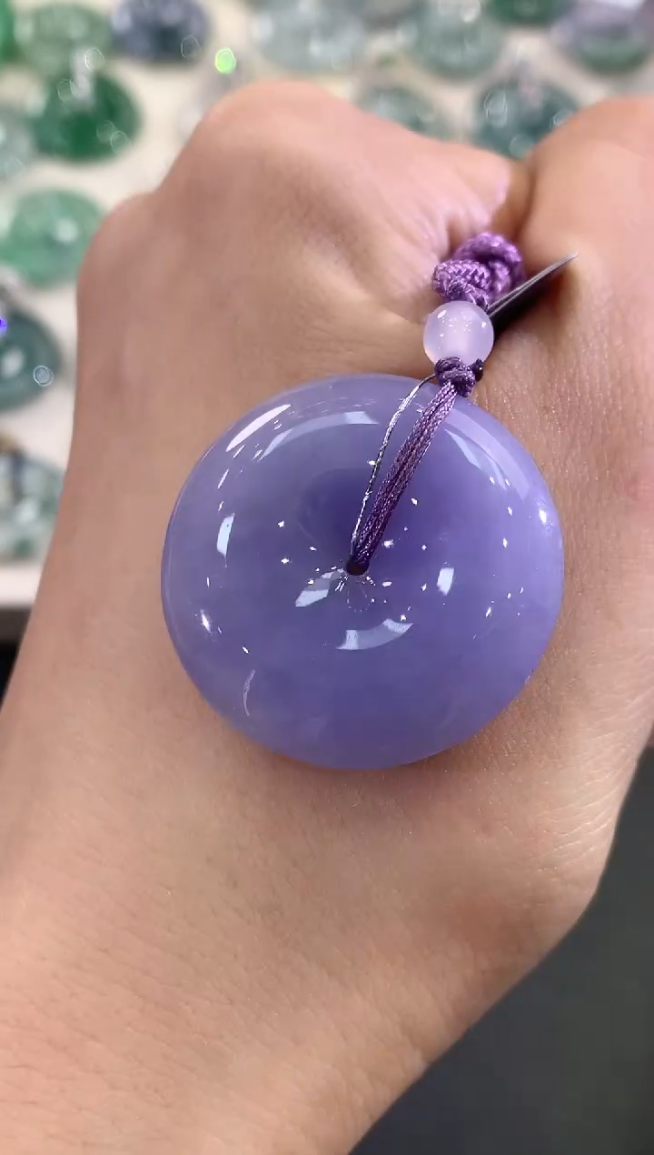 翡翠未镶嵌吊坠(不含链)B165紫色有色差