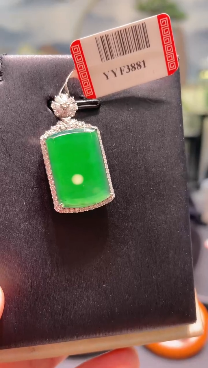 【闪购商品】翡翠颈饰18K金镶嵌A25天然A货翡翠