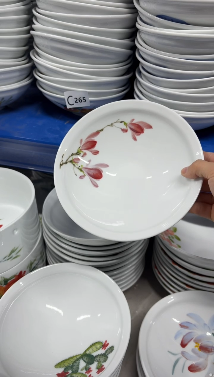 景德镇高温陶瓷食品级手绘釉中彩-大斗笠碗