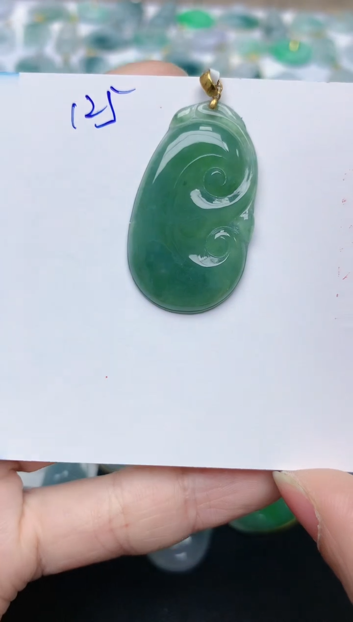 【闪购商品】翡翠颈饰18K金镶嵌天然翡翠A货    125