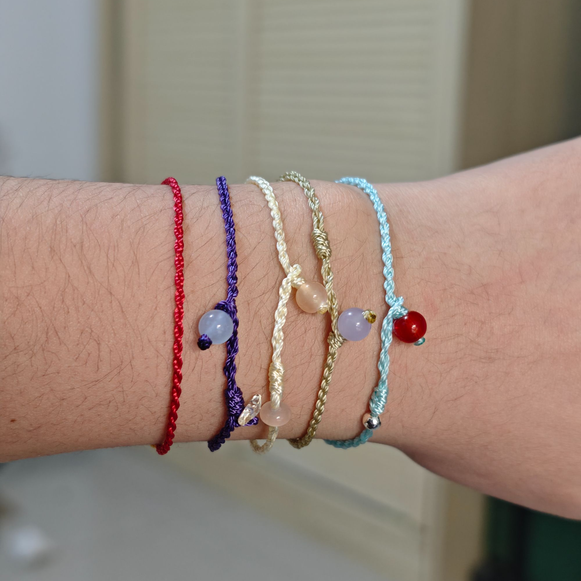 合成金属石英石手链 天然/琉璃手绳