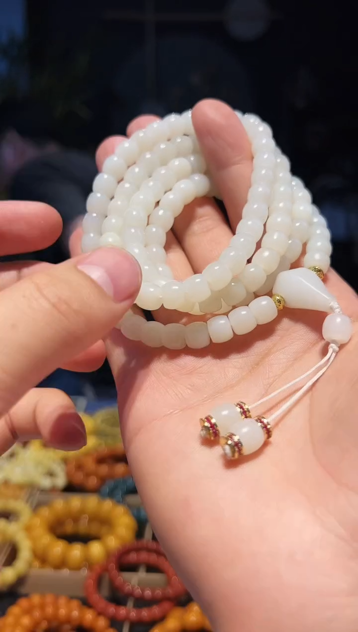 手串未镶嵌和田玉108多圈