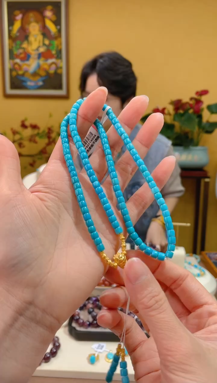 【闪购商品】绿松石颈饰18K金镶嵌65@@ZY50113004