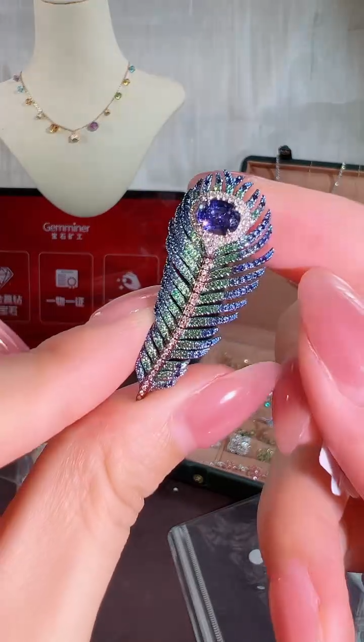 蓝宝石颈饰18K金镶嵌BN17696#-W#37