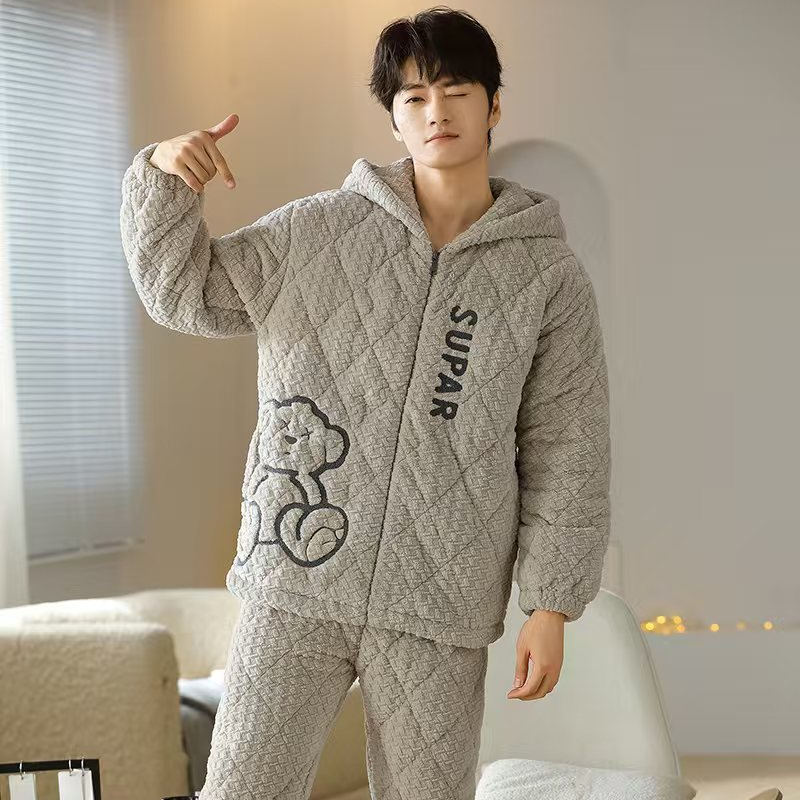 【搬厂清沧高货福利】三层夹棉加厚睡衣家居服可外穿品牌定制款青仓