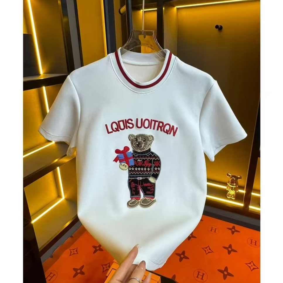 2024新款圓領男士輕奢休閑修身设计師刺繡卫衣9080款网红轻奢时尚