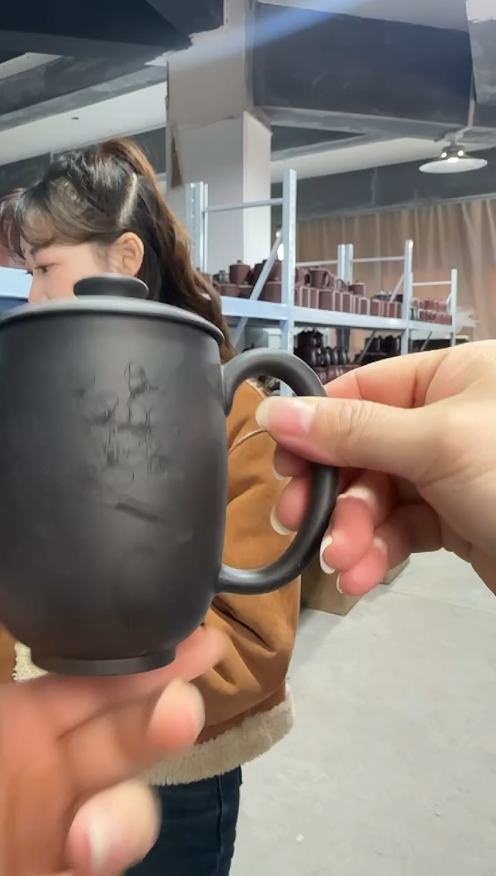 【闪购商品】紫砂盖杯紫砂盖杯石黄喜上眉梢