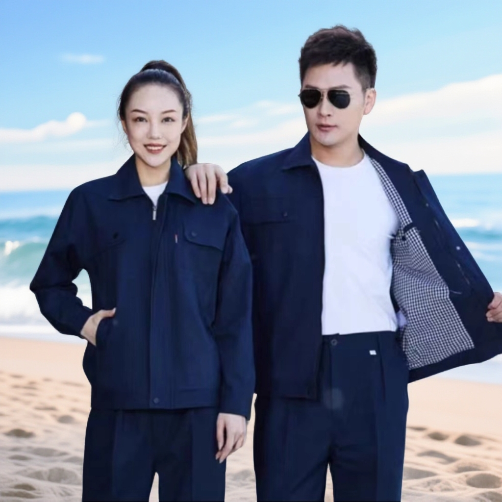 纯棉长袖加厚工作服耐脏耐磨防烫套装男女春秋冬工作服定制冬季