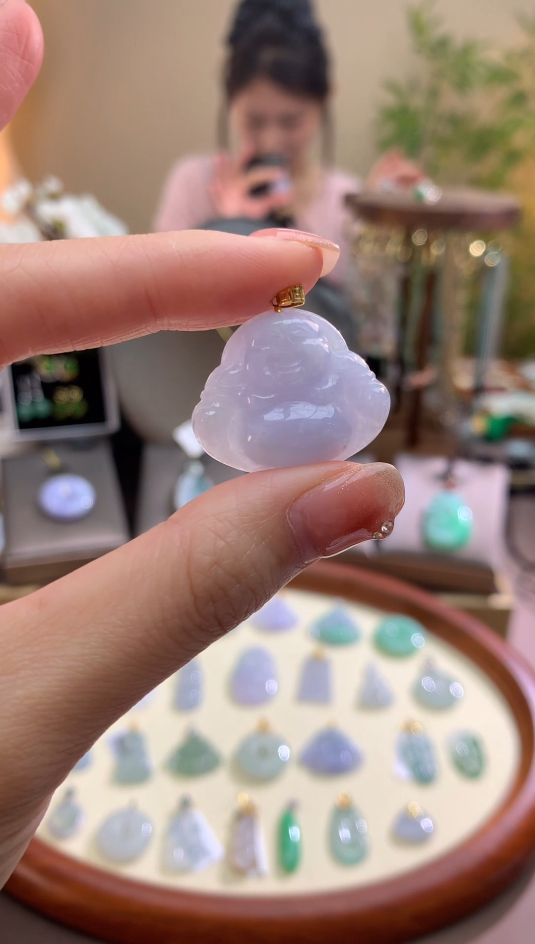 【闪购商品】翡翠颈饰18K金镶嵌佛公