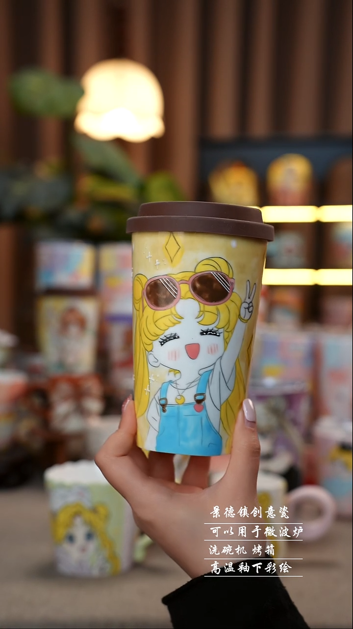 美少女景德镇陶瓷手工手绘创意瓷A405