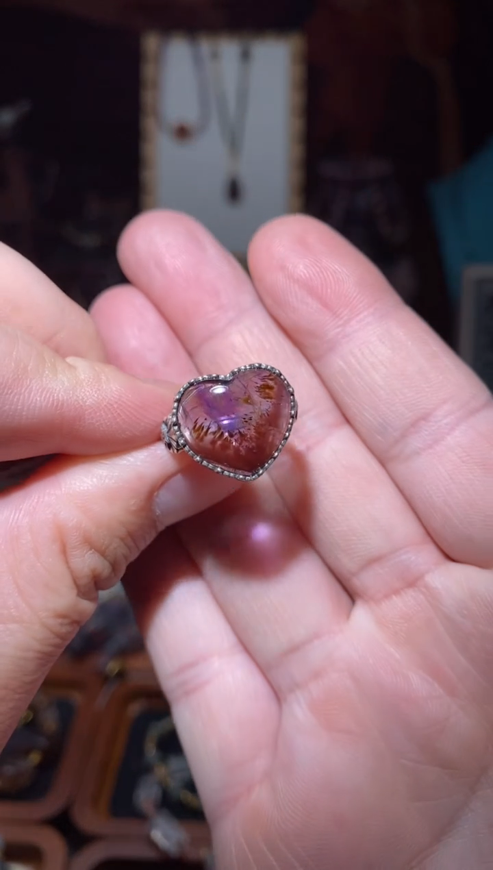 戒指未镶嵌水晶极光23爱心