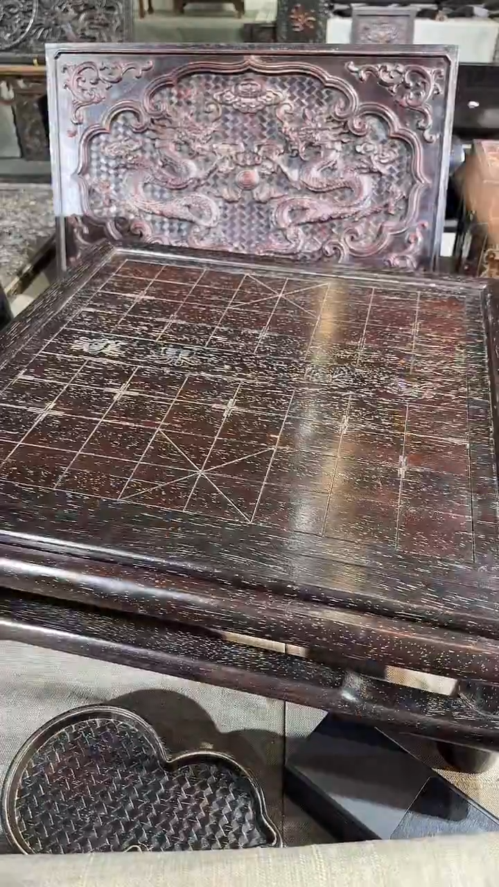 木荡**心A020紫檀雕刻板以直播间截图