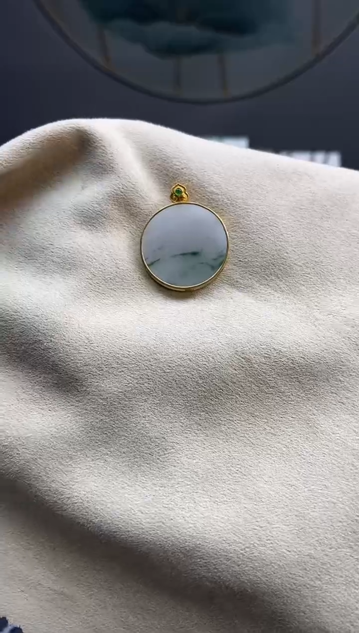 【闪购商品】翡翠颈饰18K金镶嵌2403300400 CYX 翡翠无事牌