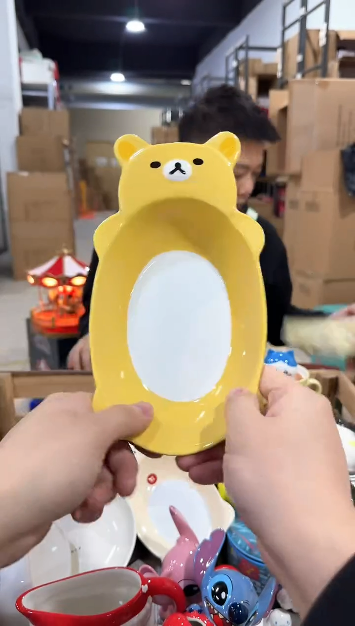 瓷片原盒轻松熊浴缸盘