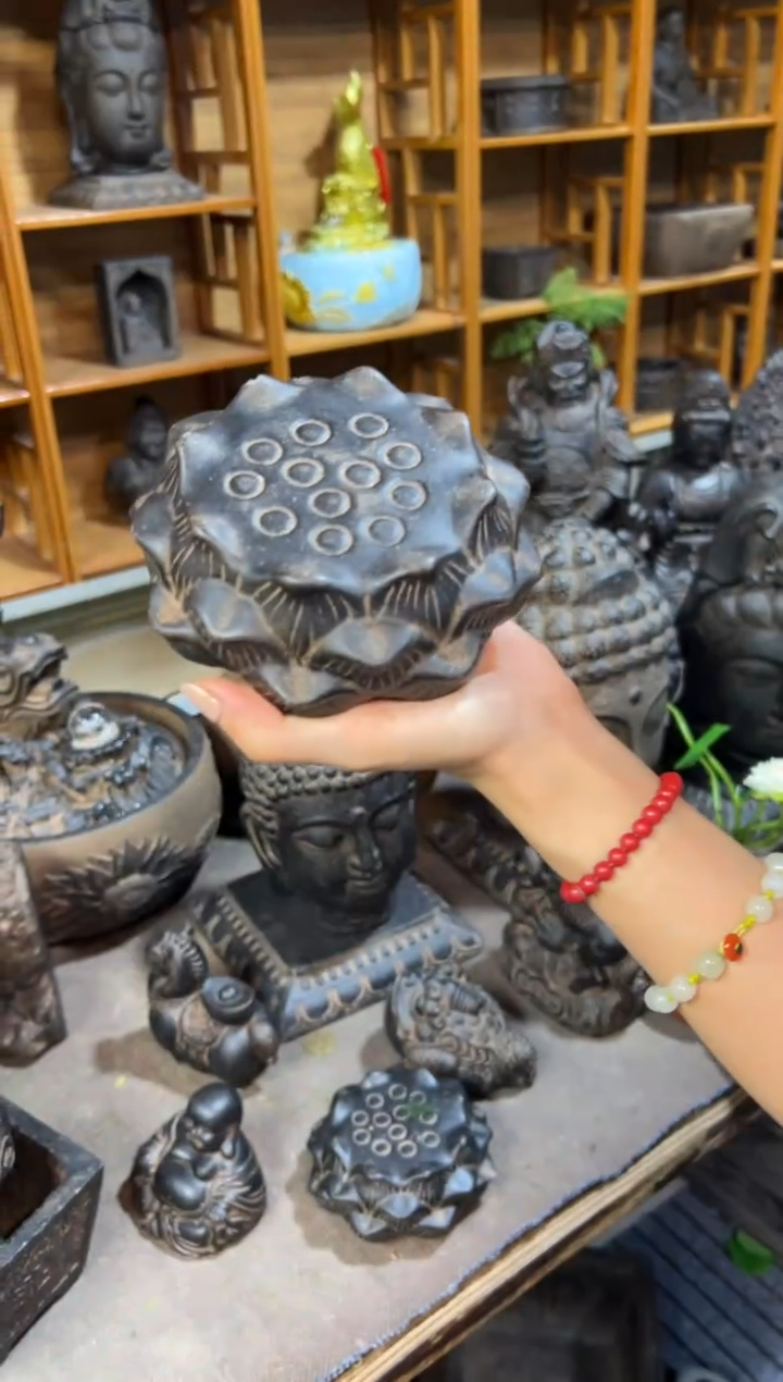 陶土莲蓬实心底座
