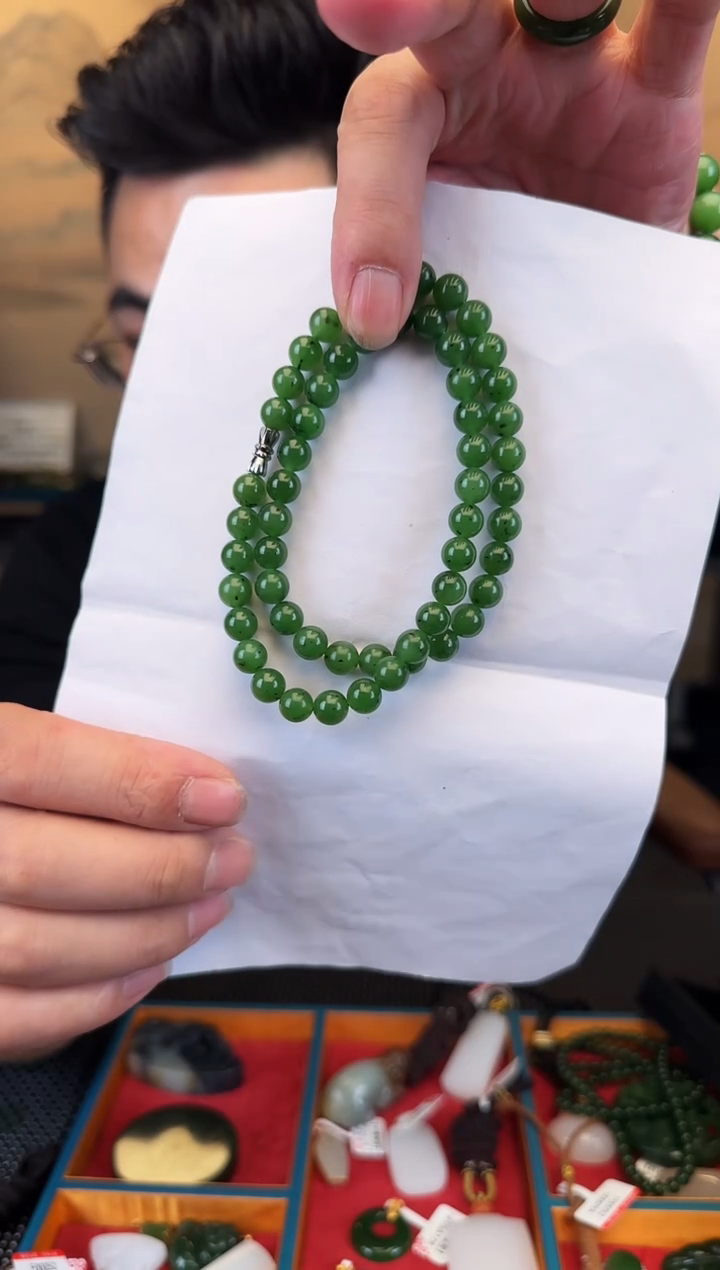 颈饰未镶嵌和田玉卡8妈妈链