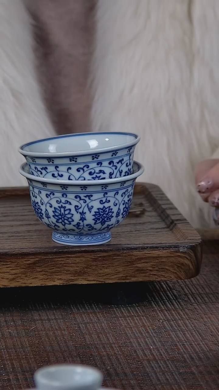 【闪购商品】折葵非器手工手绘缠枝压手杯狮2只福利价