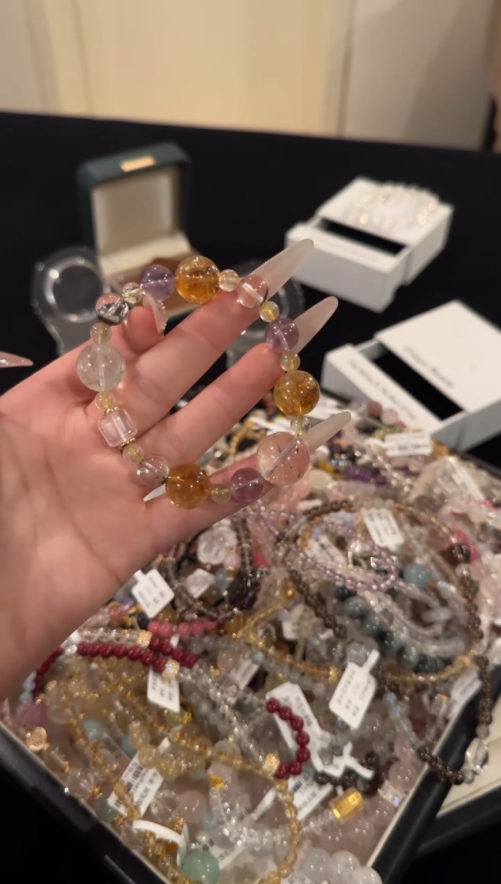 水晶手链合金绿幽灵多宝x1937