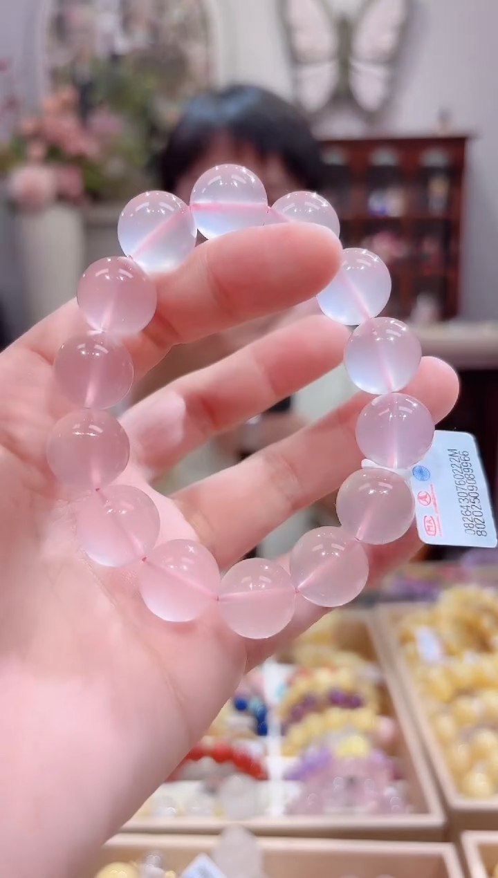 【闪购商品】水晶手链未镶嵌特级5A全净体果冻粉14.5咪