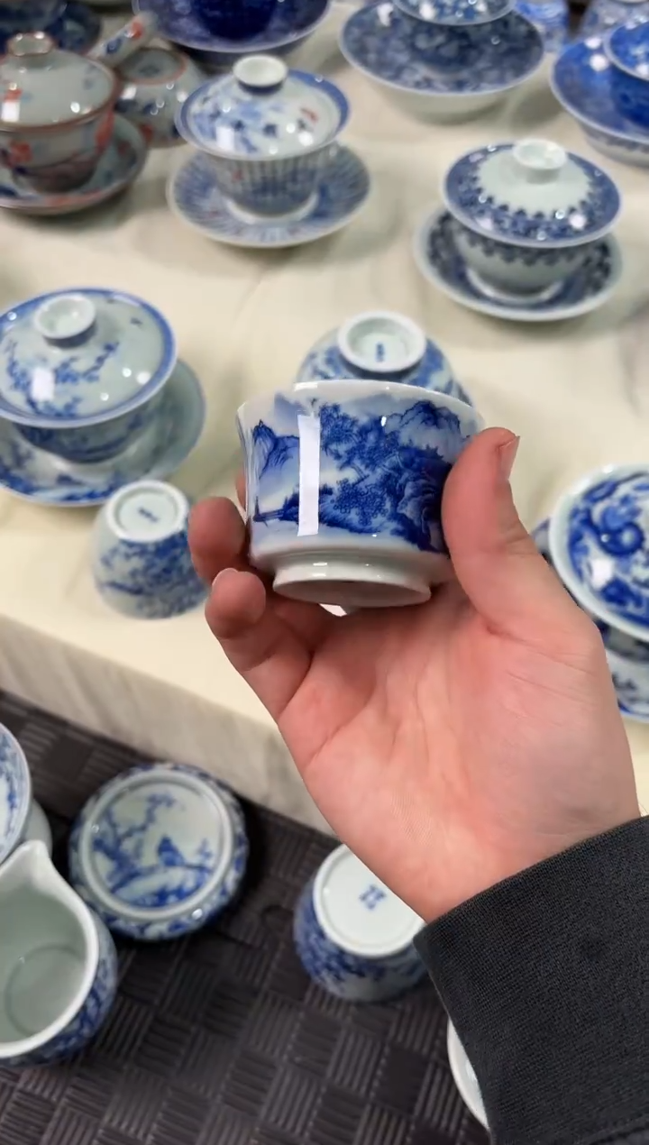 盖碗瓷景德镇陶瓷茶具新山水客杯