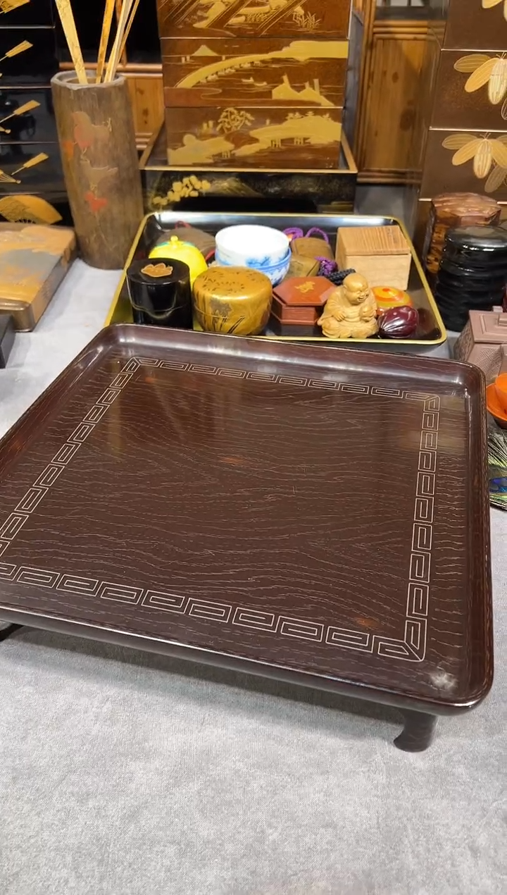 嵌银丝 雕刻茶台