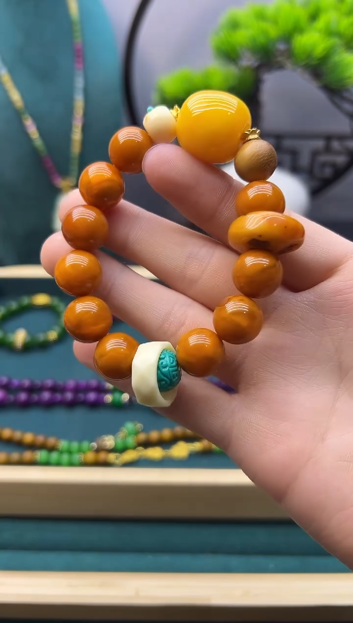 【闪购商品】蜜蜡手链14K金镶嵌SSSSSSSSS