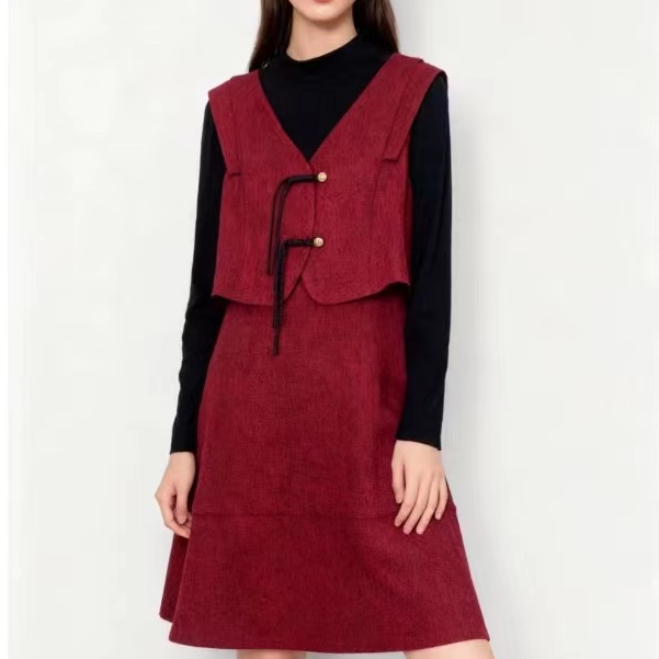 Q1183显瘦气质长袖轻奢时尚长款修身连衣裙D4